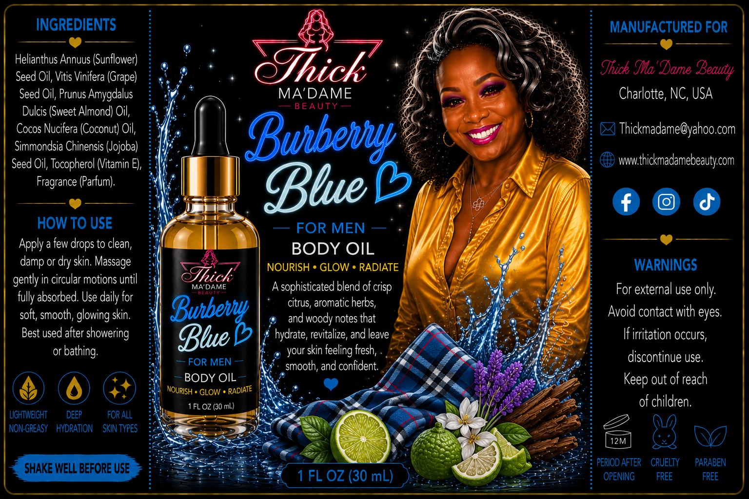 Burberry Blue For Men Body Oil