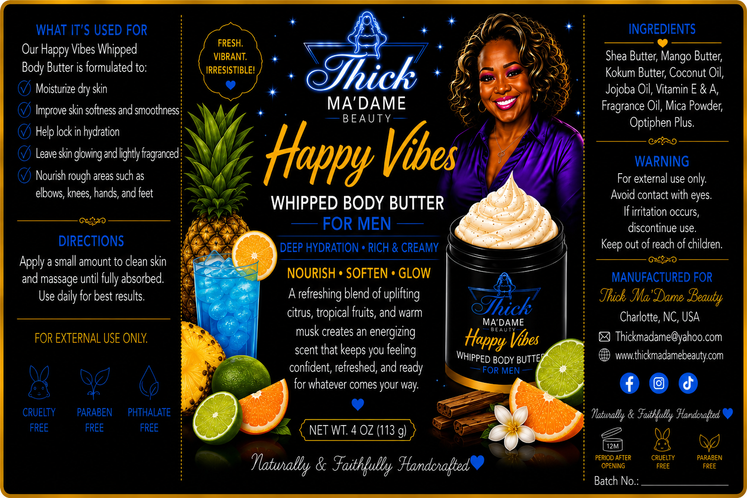Happy Vibes For Men Whipped Body Butter